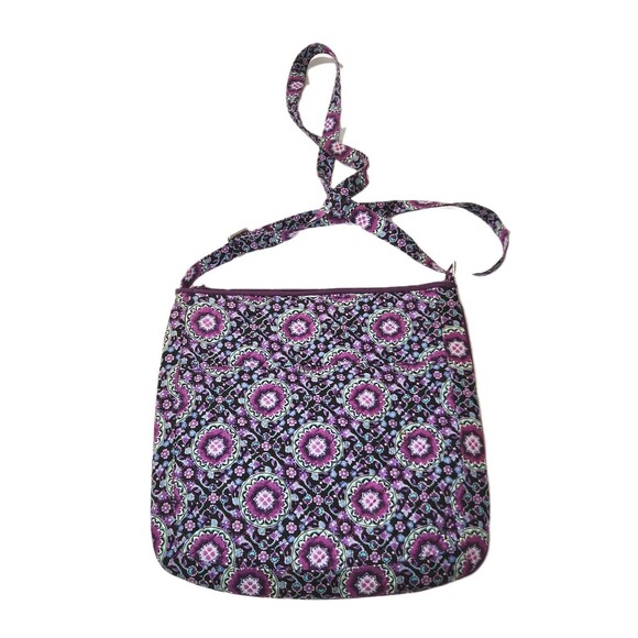 Vera Bradley Zip Hipster Crossbody Bag Lilac Medallion Purple Floral Lightweight - Picture 16 of 16